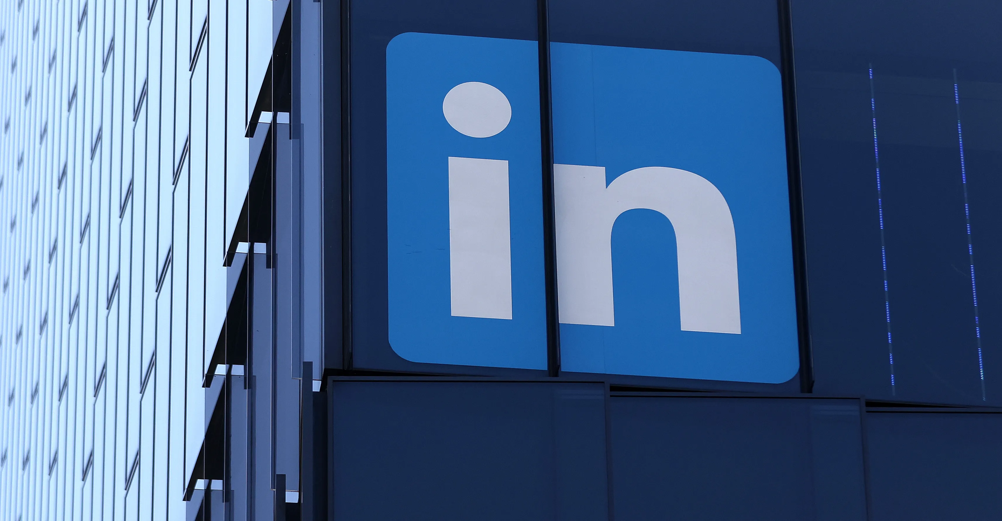 LinkedIn logo on an office building